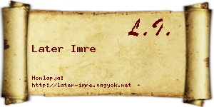 Later Imre névjegykártya